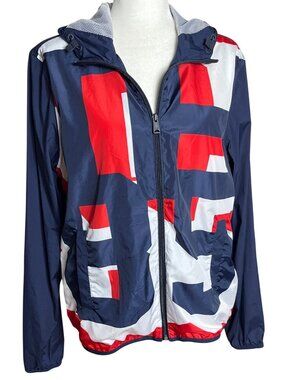 Tommy Hilfiger Jacket Red White Blue Patriotic Windbreaker Americana Unisex M